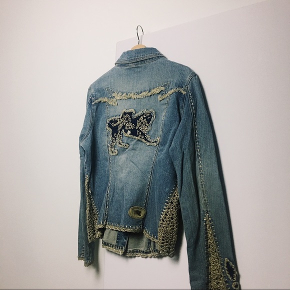 Jackets & Blazers - Embroidered Denim Country Jacket